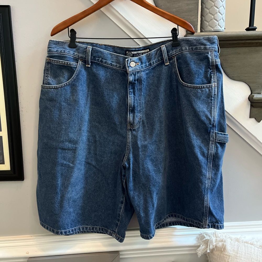Roundtree & Yorke Loose Fit Denim Carpenter Jean Shorts sz 44